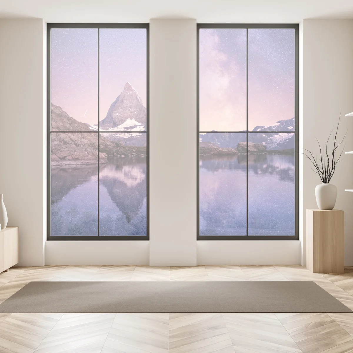 Fensteraufkleber Matterhorn unter der Milchstraße mit spiegelung Fensteraufkleber Matterhorn unter der Milchstraße mit spiegelung