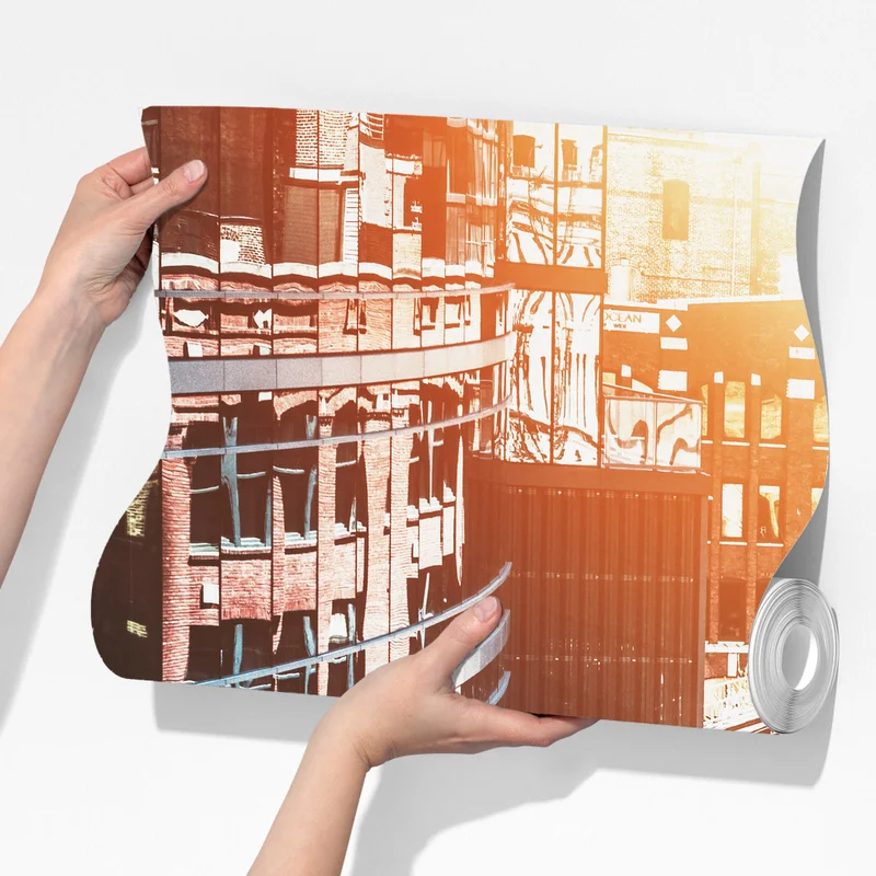 Fototapete Chicago hochbahn zwischen gebäuden Fototapete Chicago hochbahn zwischen gebäuden