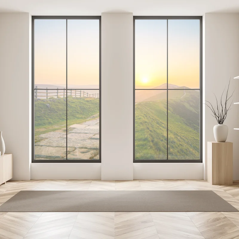 Fensteraufkleber sonnenbeschienener gebirgskamm bei sonnenaufgang Fensteraufkleber sonnenbeschienener gebirgskamm bei sonnenaufgang