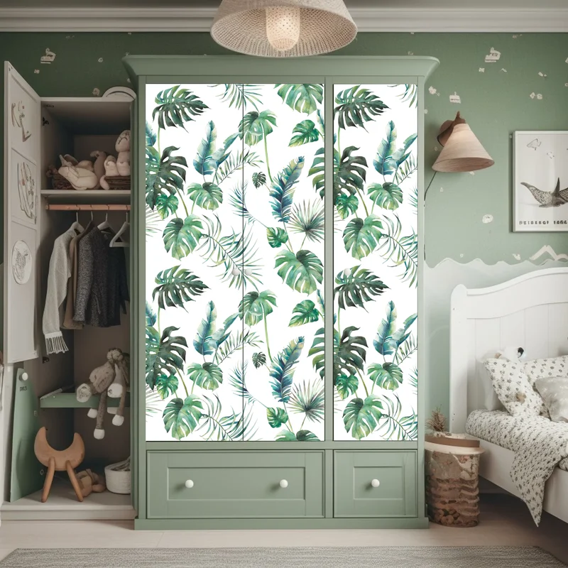 Schrankaufkleber aquarell tropische blätter muster Schrankaufkleber aquarell tropische blätter muster