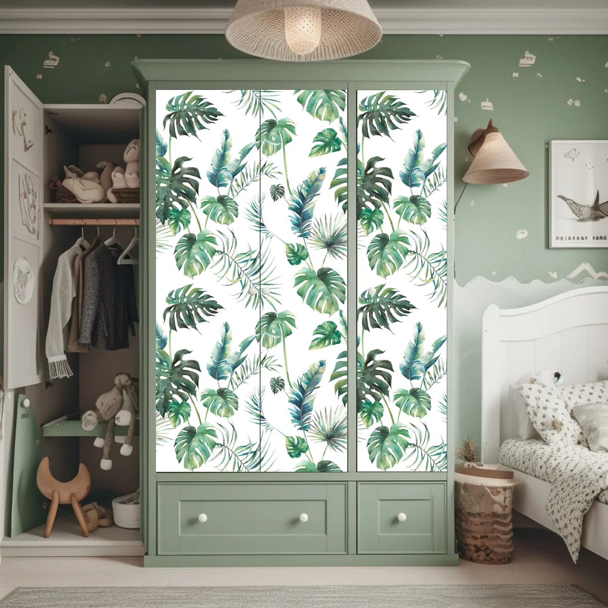 Schrankaufkleber aquarell tropische blätter muster Schrankaufkleber aquarell tropische blätter muster