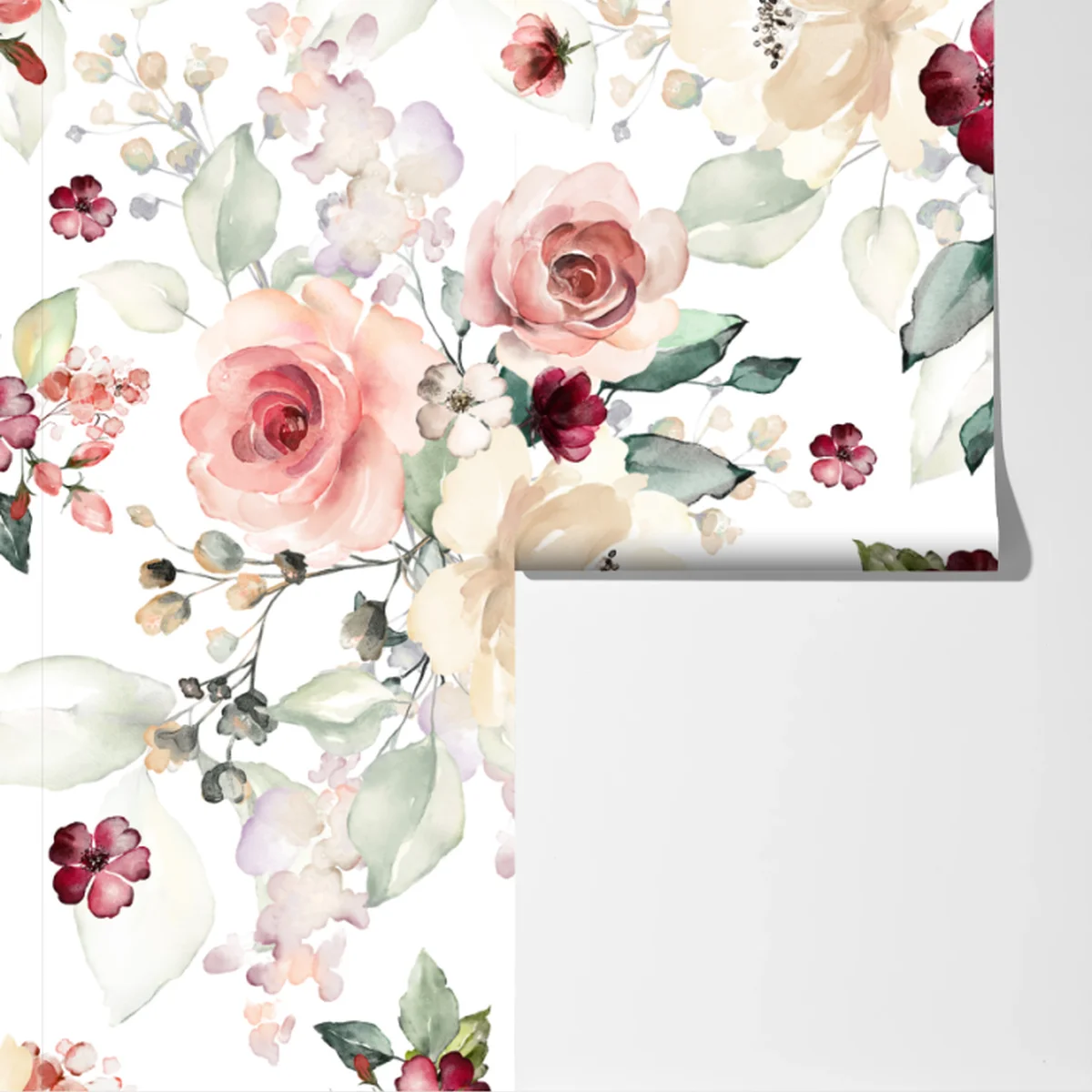 Fototapete zartes aquarell rosenmuster Fototapete zartes aquarell rosenmuster