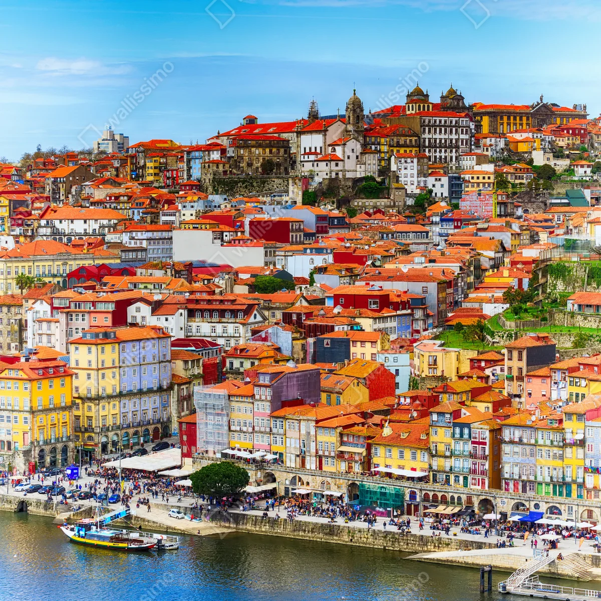 Türaufkleber Porto buntes uferpanorama Türaufkleber Porto buntes uferpanorama