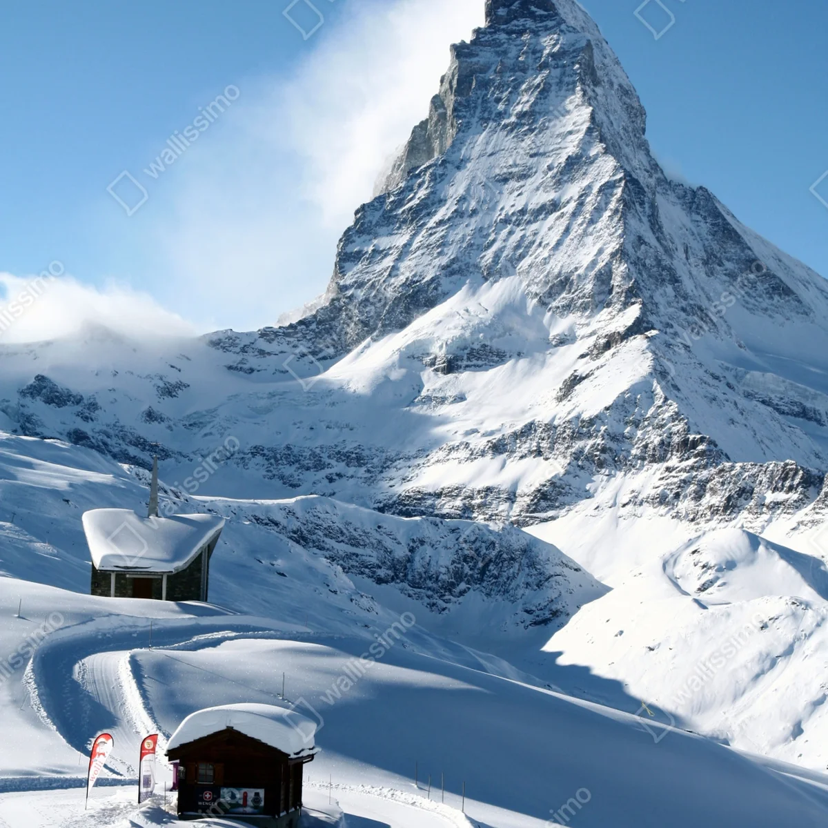 Poster majestätischer alpiner gipfel im winter Poster majestätischer alpiner gipfel im winter