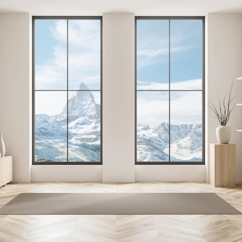 Fensteraufkleber majestätischer alpiner gipfel in den Alpen