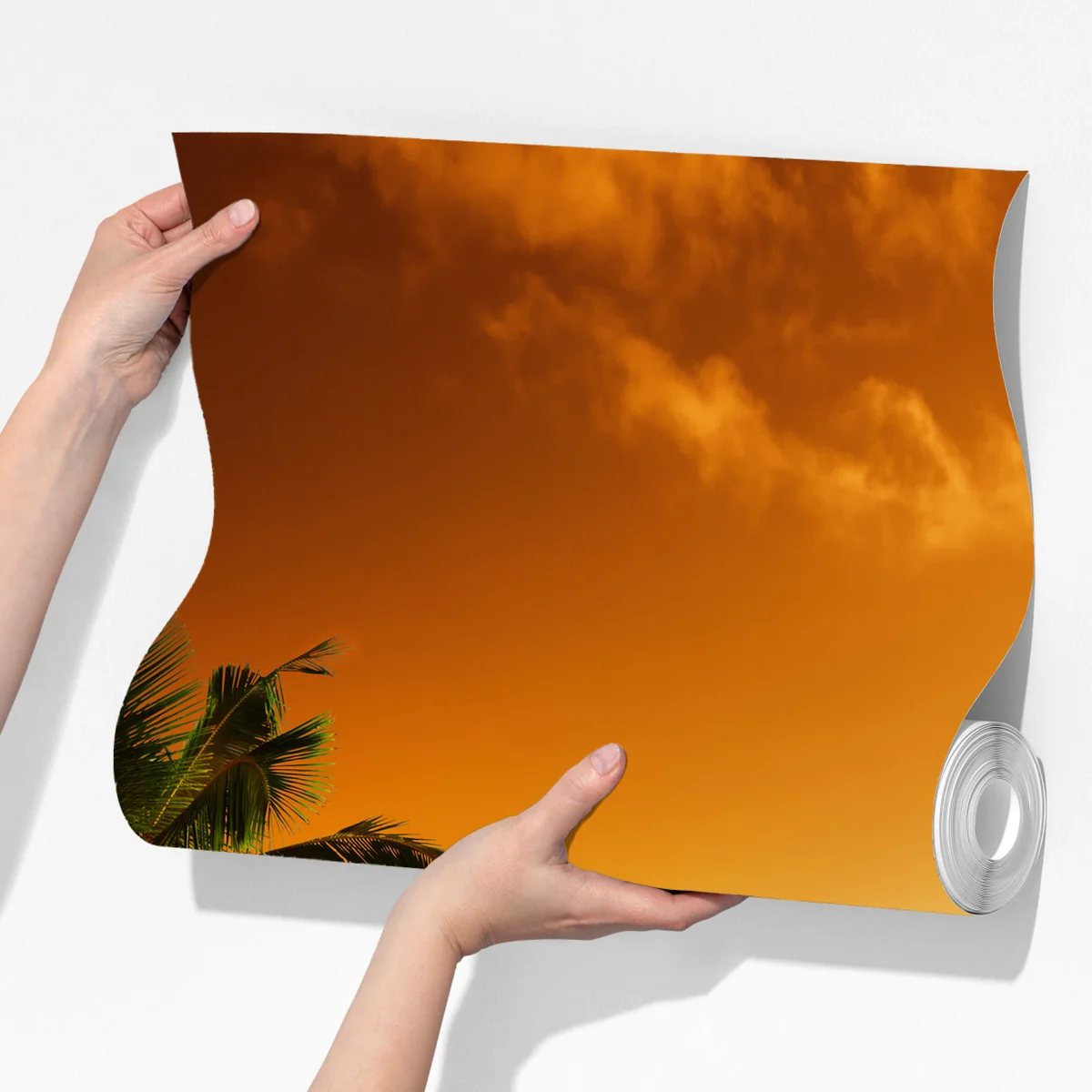 Fototapete karibischer sonnenuntergang am strand mit palmen Fototapete karibischer sonnenuntergang am strand mit palmen