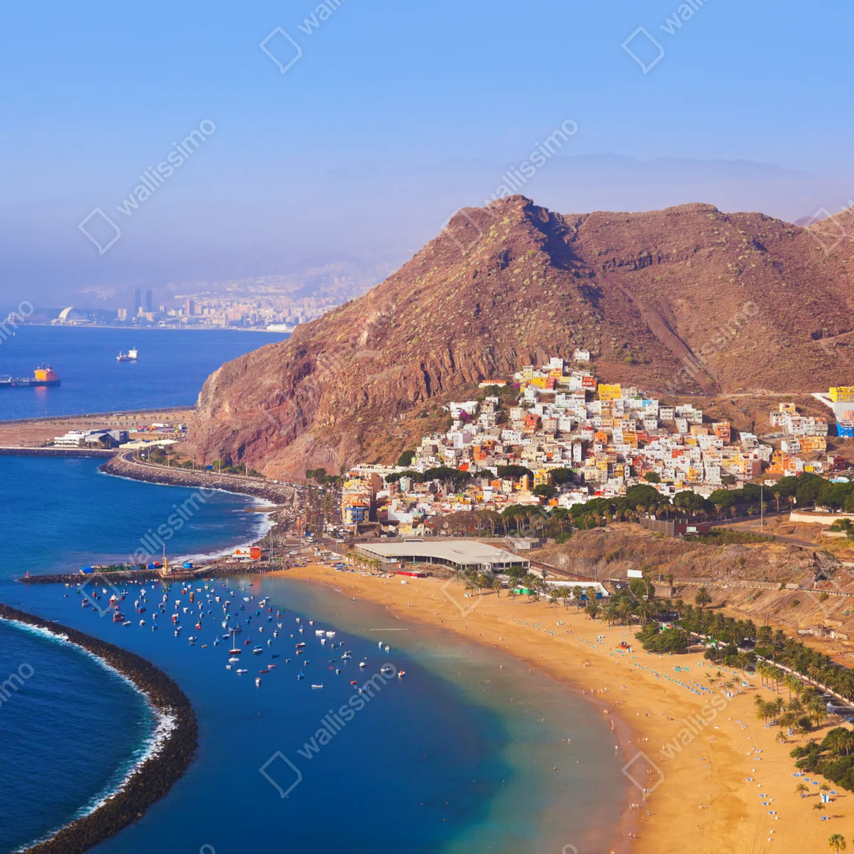 Repositionierbarer Aufkleber strandmotiv Playa de Las Teresitas, Teneriffa Repositionierbarer Aufkleber strandmotiv Playa de Las Teresitas, Teneriffa