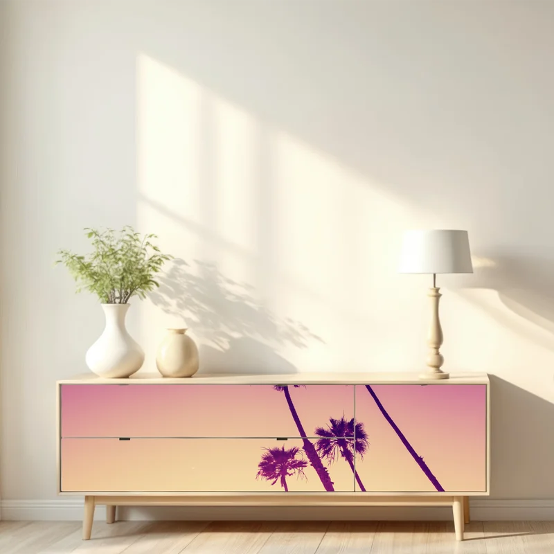 Repositionierbarer Aufkleber kalifornische palmen bei Sunset Cliffs