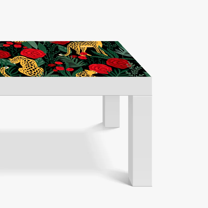 Tischaufkleber und Schreibtischaufkleber exotisches muster mit leoparden und rosen Tischaufkleber und Schreibtischaufkleber exotisches muster mit leoparden und rosen