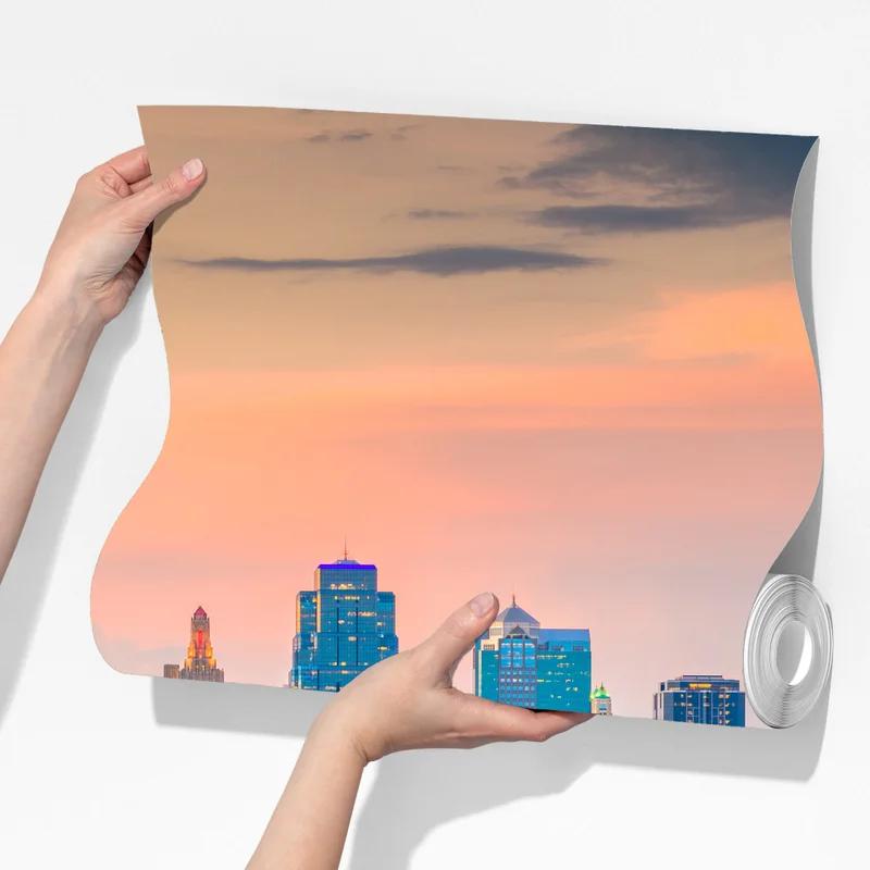 Fototapete Kansas City skyline bei dämmerung Fototapete Kansas City skyline bei dämmerung