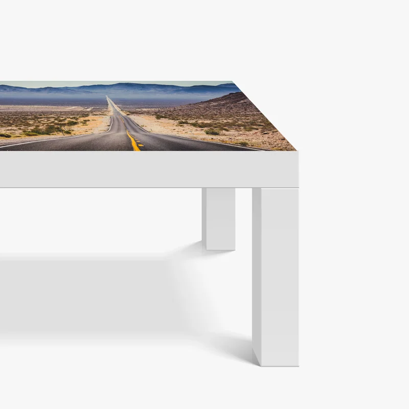Tischaufkleber und Schreibtischaufkleber endlose wüstenstraße in die berge