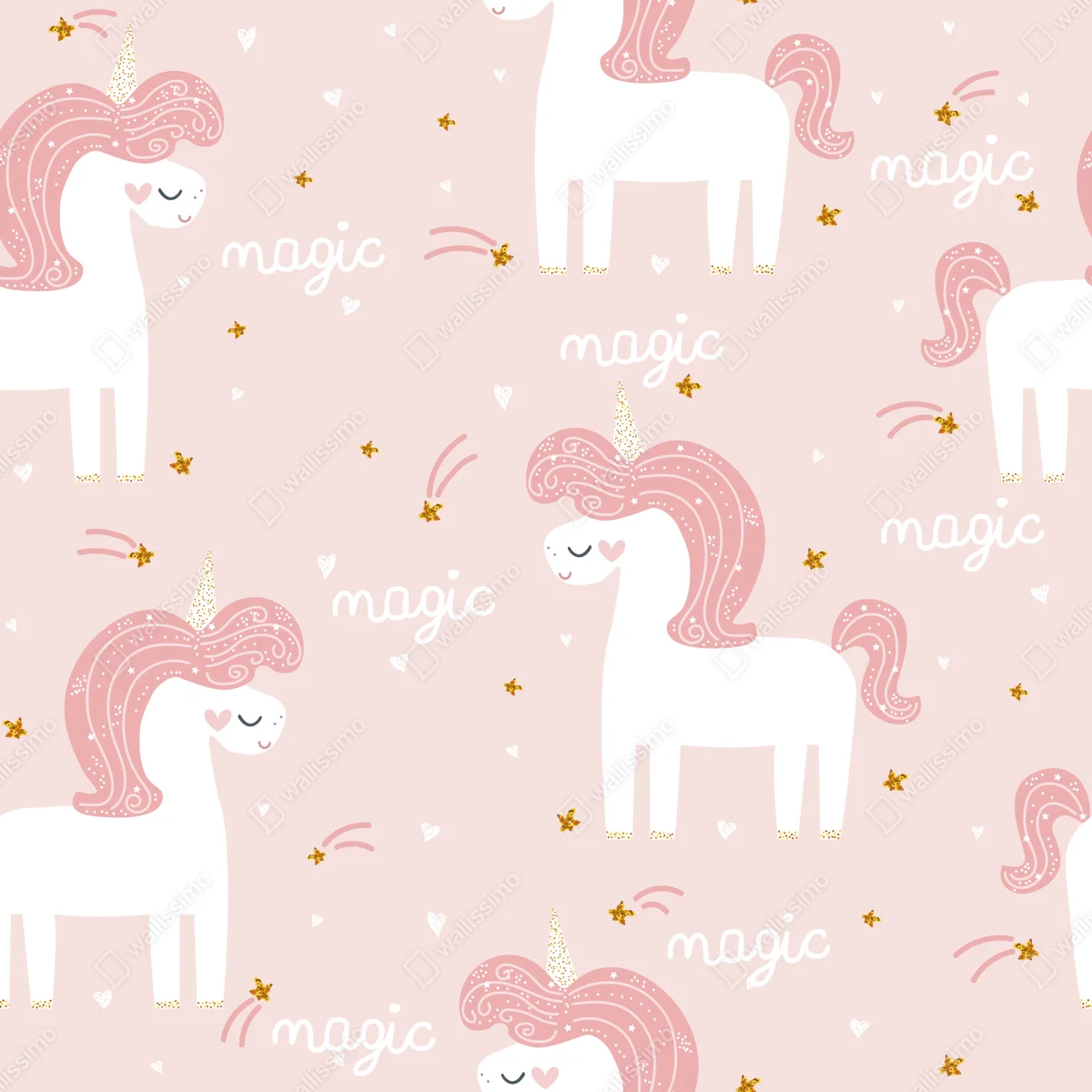 Repositionierbarer Aufkleber magisches rosa einhornmuster Repositionierbarer Aufkleber magisches rosa einhornmuster