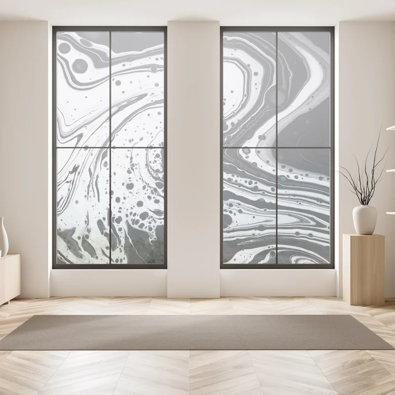 Fensteraufkleber schwarz-weißes marmormuster