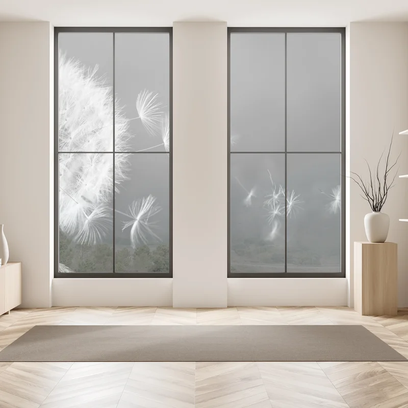 Fensteraufkleber schwebende löwenzahnsamen