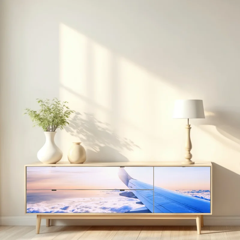 Repositionierbarer Aufkleber über den wolken luftaufnahme