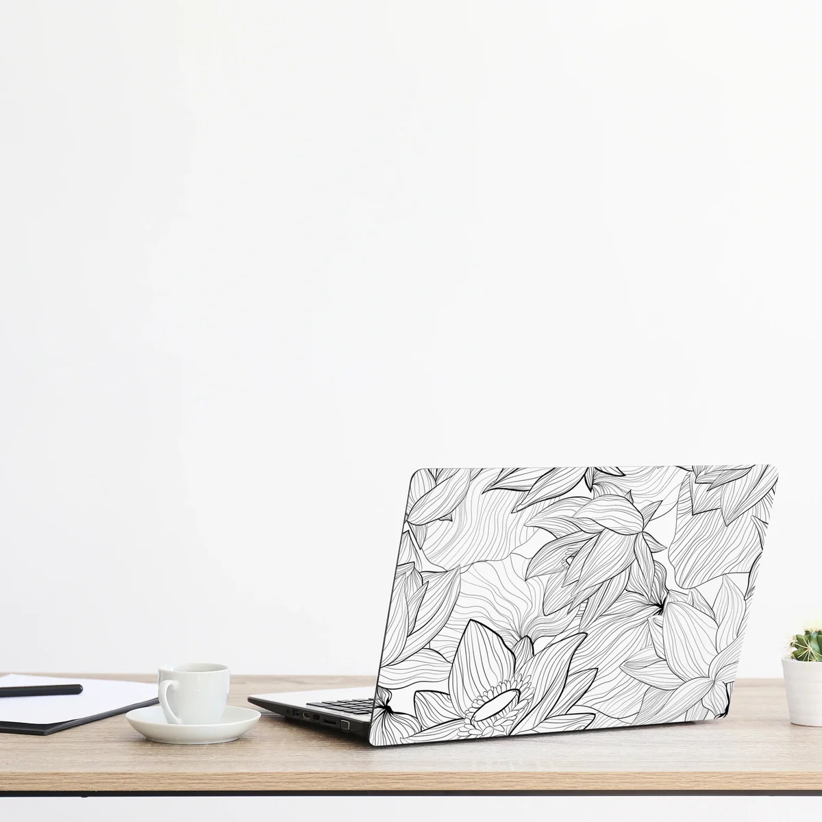 Laptop-Aufkleber zarte lotus-linienzeichnung Laptop-Aufkleber zarte lotus-linienzeichnung