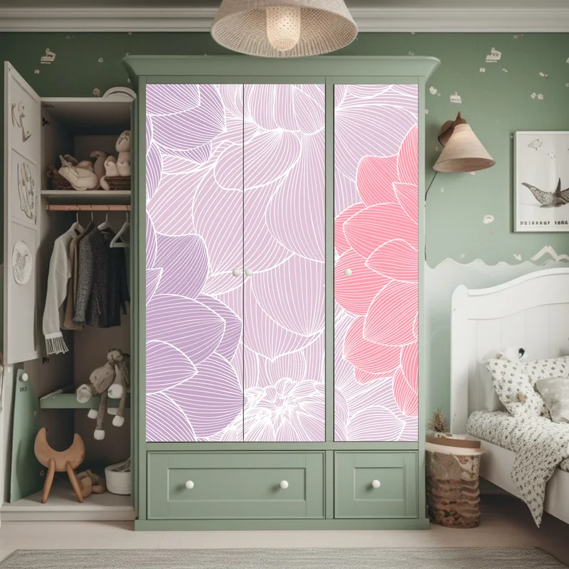 Schrankaufkleber zartes pastell blumenmuster Schrankaufkleber zartes pastell blumenmuster