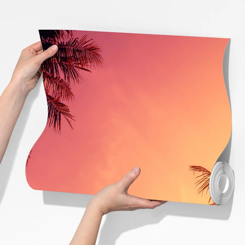 Fototapete tropischer sonnenuntergang mit palmen Fototapete tropischer sonnenuntergang mit palmen