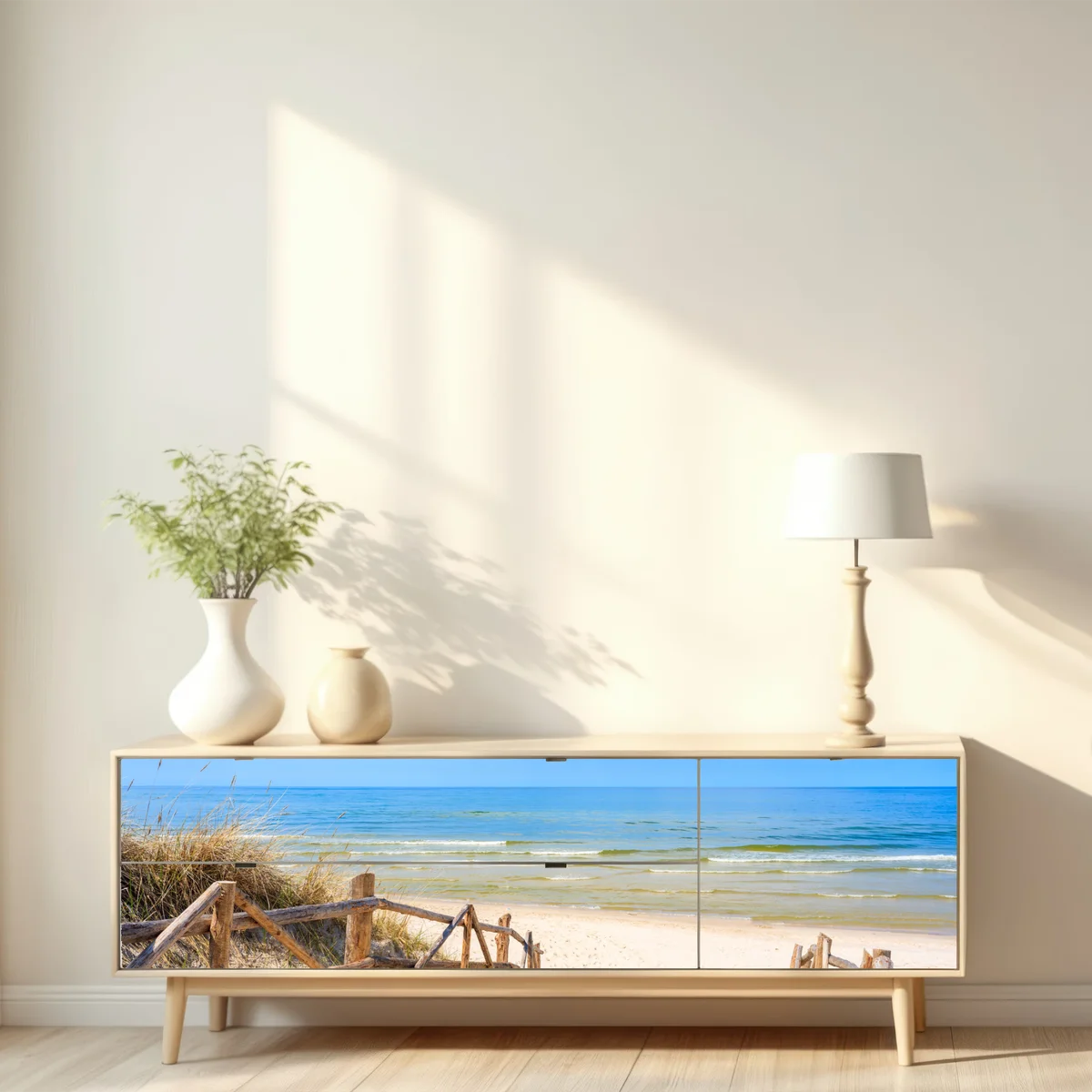 Repositionierbarer Aufkleber zugang zum strand in Lubiatowo, Polen Repositionierbarer Aufkleber zugang zum strand in Lubiatowo, Polen