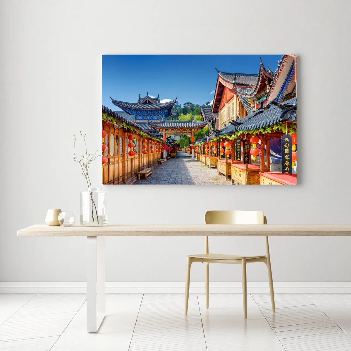 Leinwandbild Lijiang alte gasse mit laternen Leinwandbild Lijiang alte gasse mit laternen