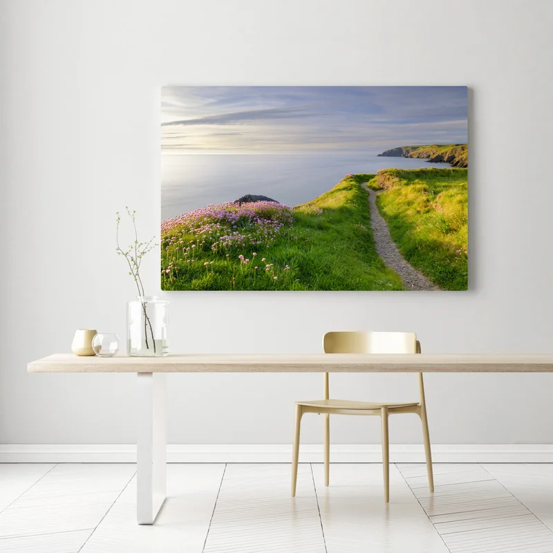 Leinwandbild Ceibwr Bay küstenpfad bei dämmerung • Leinwandbilder bei Wallnifity® Leinwandbild Ceibwr Bay küstenpfad bei dämmerung • Leinwandbilder bei Wallnifity®