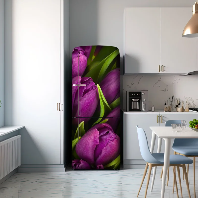 Kühlschrankaufkleber lila tulpen im bukett Kühlschrankaufkleber lila tulpen im bukett