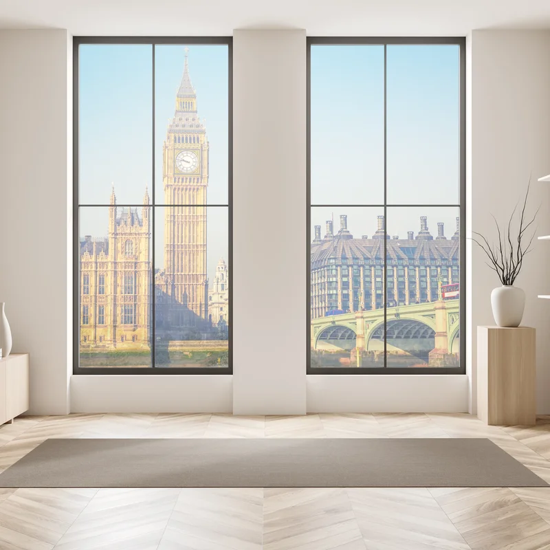 Fensteraufkleber London mit Big Ben und Westminster Bridge Fensteraufkleber London mit Big Ben und Westminster Bridge