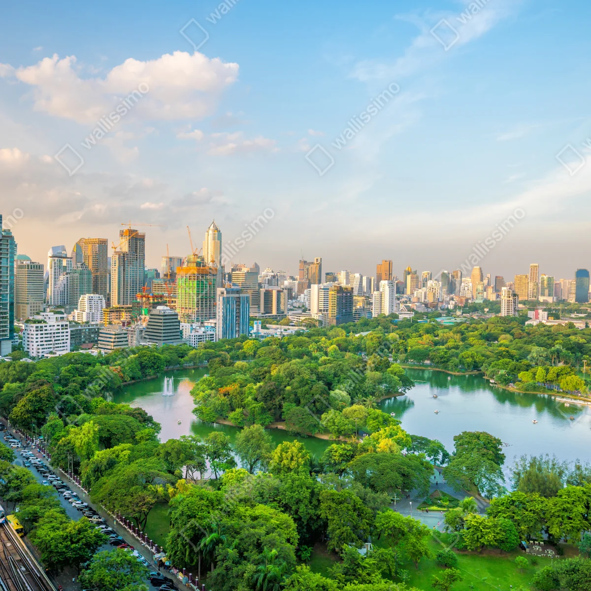 Kühlschrankaufkleber Bangkok skyline über dem Lumpini Park Kühlschrankaufkleber Bangkok skyline über dem Lumpini Park