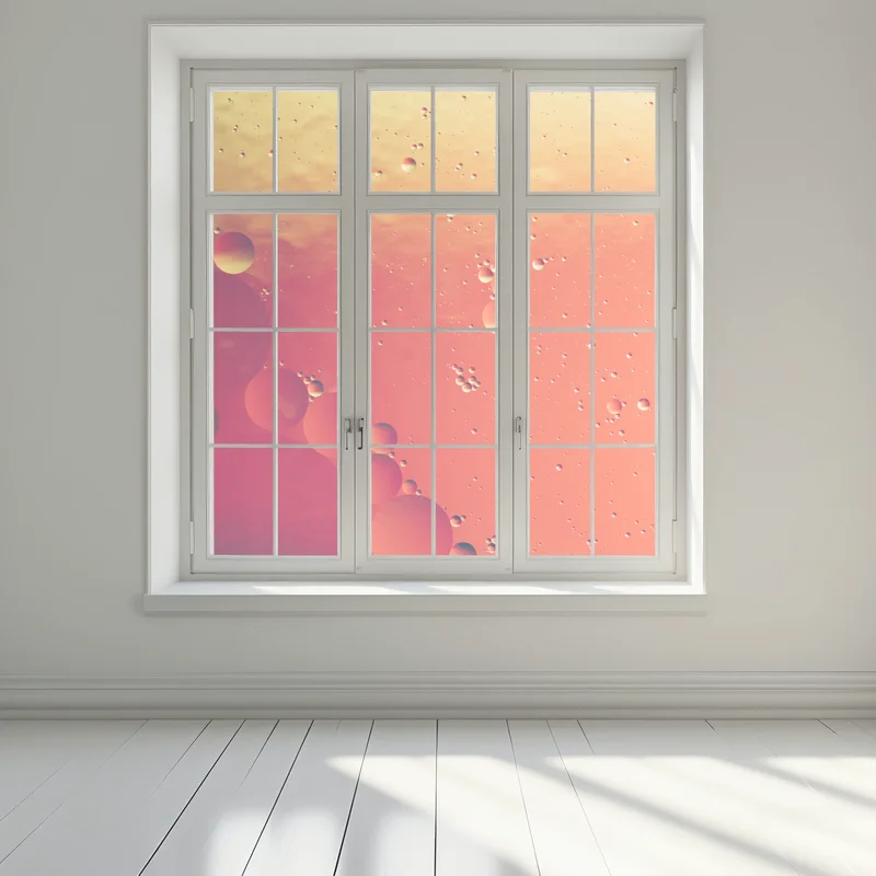 Fensteraufkleber warme orange abstraktion mit blasen Fensteraufkleber warme orange abstraktion mit blasen