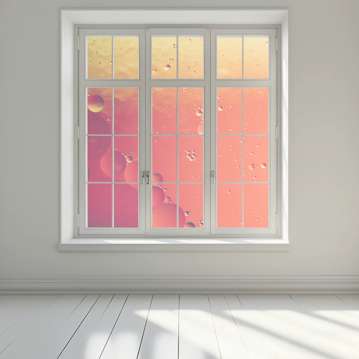 Fensteraufkleber warme orange abstraktion mit blasen Fensteraufkleber warme orange abstraktion mit blasen