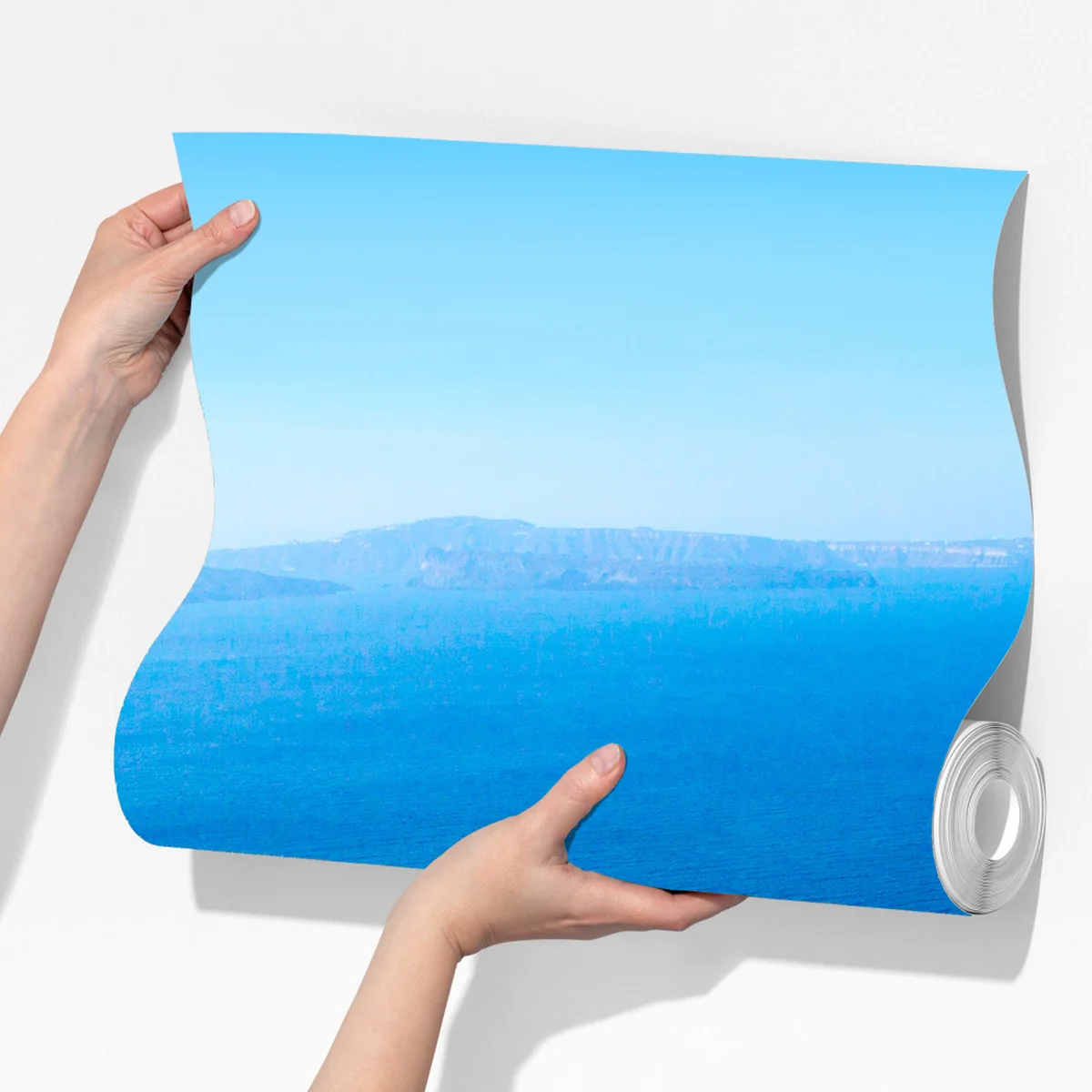 Fototapete sonniges Santorini küstendorf Fototapete sonniges Santorini küstendorf