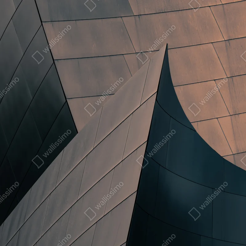 Repositionierbarer Aufkleber geometrische architekturformen aus metall Repositionierbarer Aufkleber geometrische architekturformen aus metall