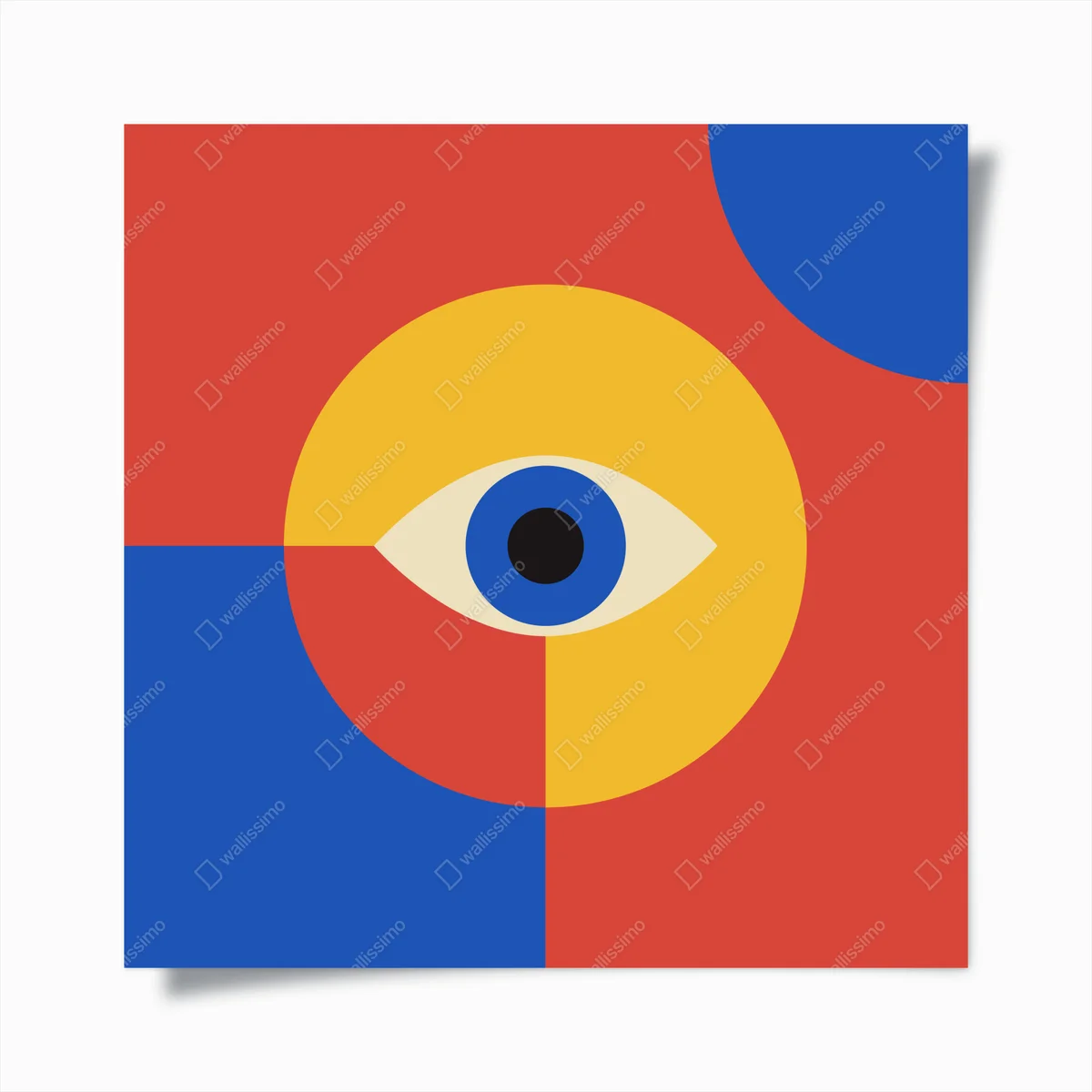 Poster geometrisches auge in primärfarben • Poster bei Wallnifity® Poster geometrisches auge in primärfarben • Poster bei Wallnifity®