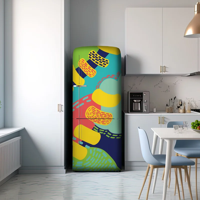 Kühlschrankaufkleber leuchtendes abstraktes muster