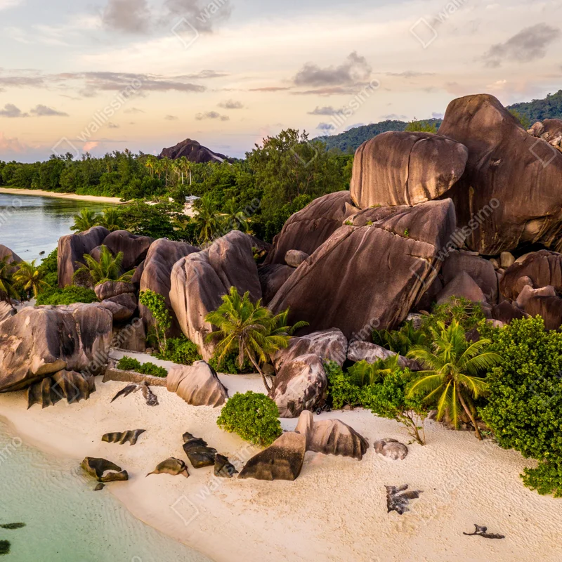 Leinwandbild Anse d'Argent tropischer granitstrand Leinwandbild Anse d'Argent tropischer granitstrand