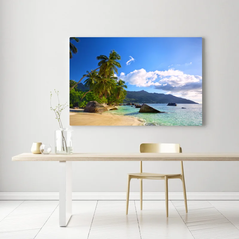 Leinwandbild tropischer strand auf Mahé Leinwandbild tropischer strand auf Mahé