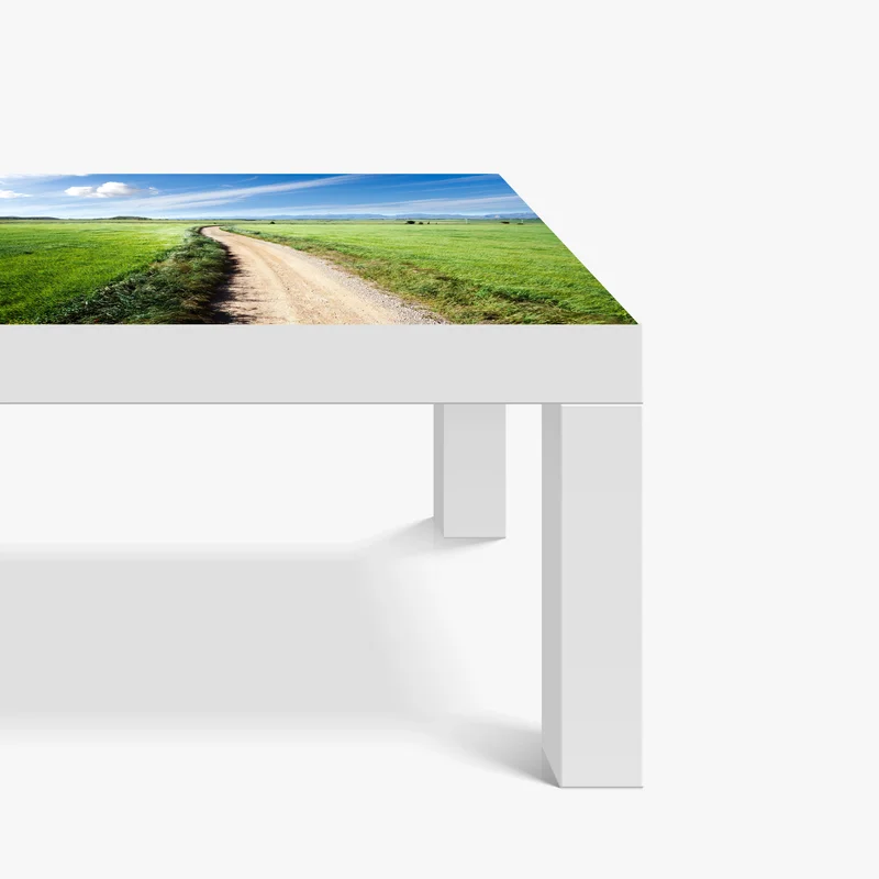 Tischaufkleber und Schreibtischaufkleber gewundener landweg durch grüne wiesen