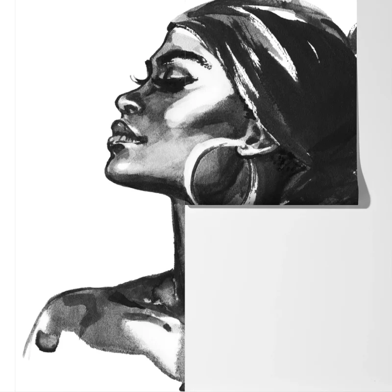 Fototapete elegantes aquarellporträt einer frau Fototapete elegantes aquarellporträt einer frau