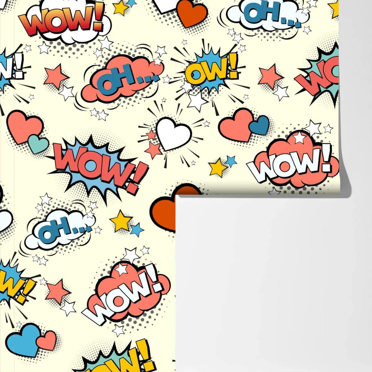 Fototapete pop art comic-herzen und sprechblasen Fototapete pop art comic-herzen und sprechblasen