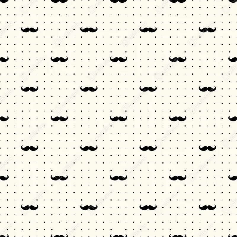Fototapete schwarzes schnurrbart-muster auf beigem hintergrund Fototapete schwarzes schnurrbart-muster auf beigem hintergrund