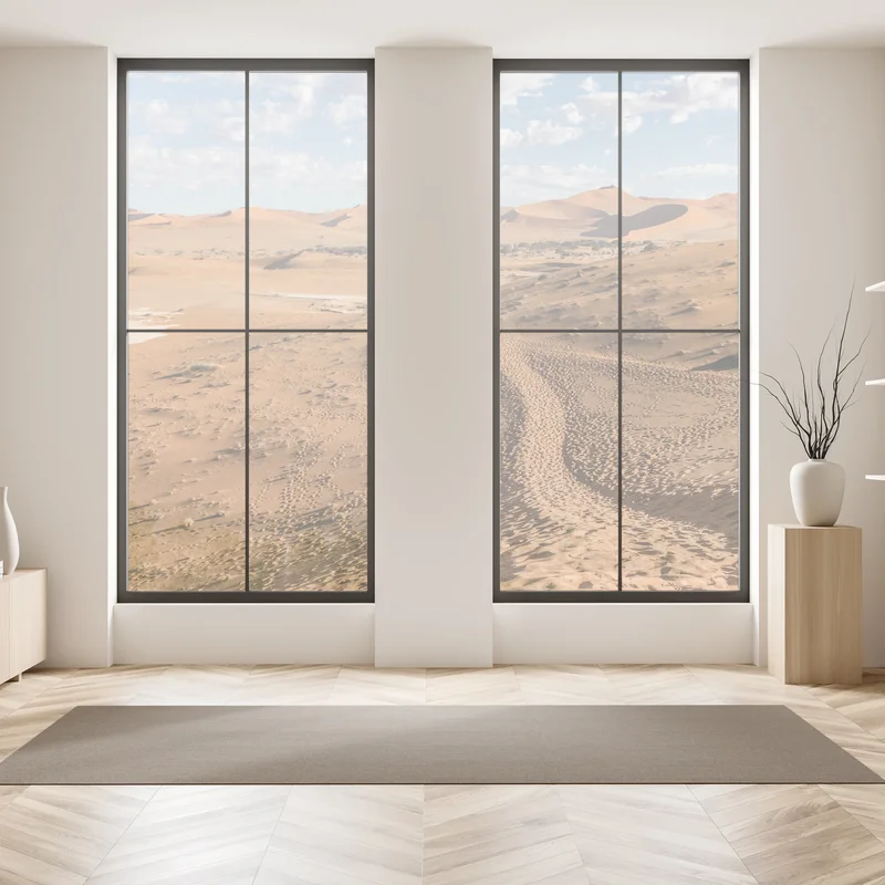 Fensteraufkleber weite wüstendünen unter blauem himmel Fensteraufkleber weite wüstendünen unter blauem himmel