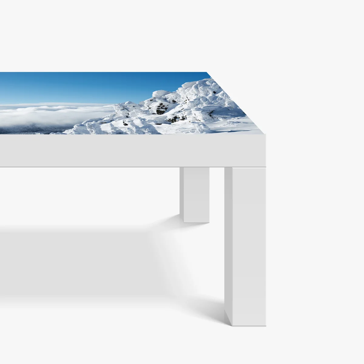 Tischaufkleber und Schreibtischaufkleber ruhige verschneite berglandschaft Tischaufkleber und Schreibtischaufkleber ruhige verschneite berglandschaft