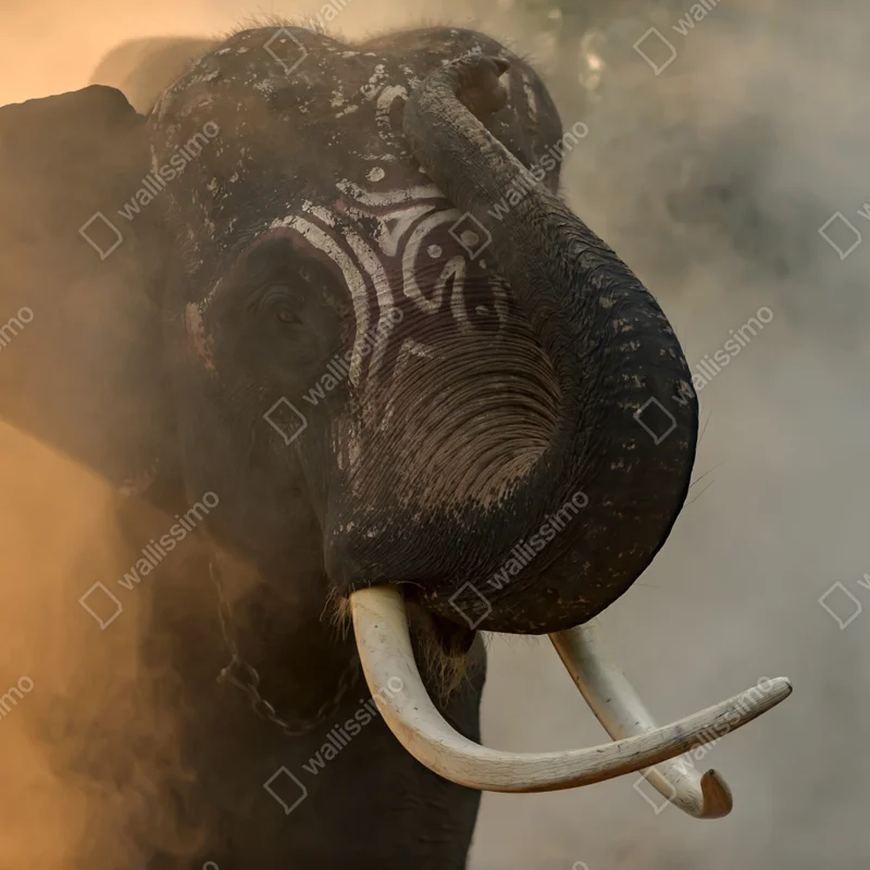 Fensteraufkleber majestätischer Thai-elefant mit stoßzähnen Fensteraufkleber majestätischer Thai-elefant mit stoßzähnen