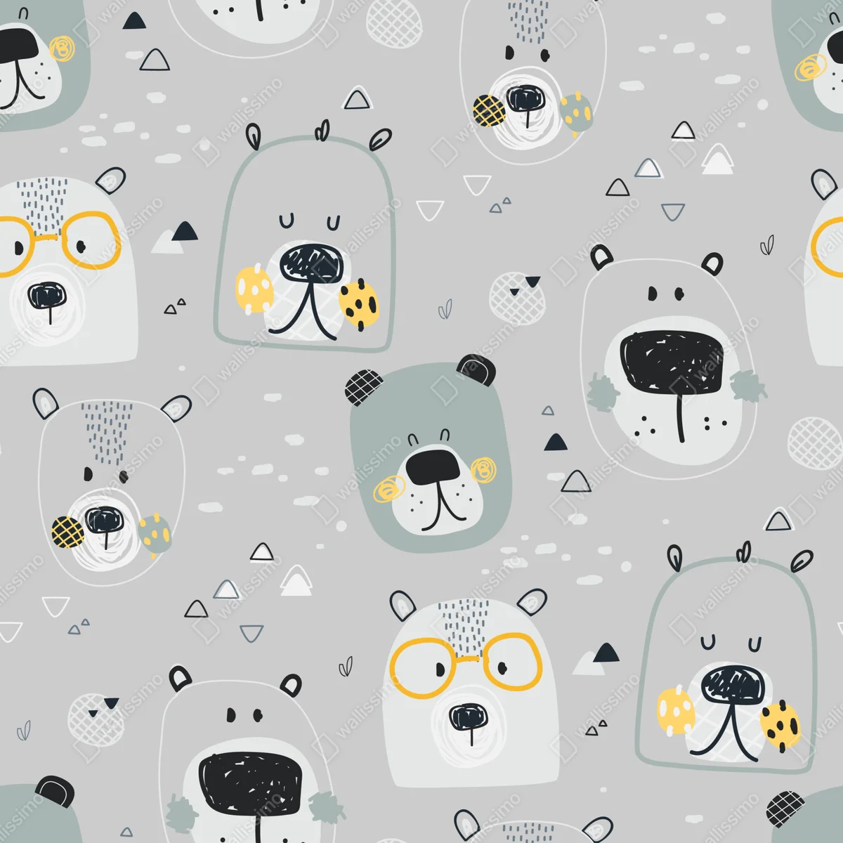 Fototapete verspieltes bärenmuster für kinderzimmer Fototapete verspieltes bärenmuster für kinderzimmer