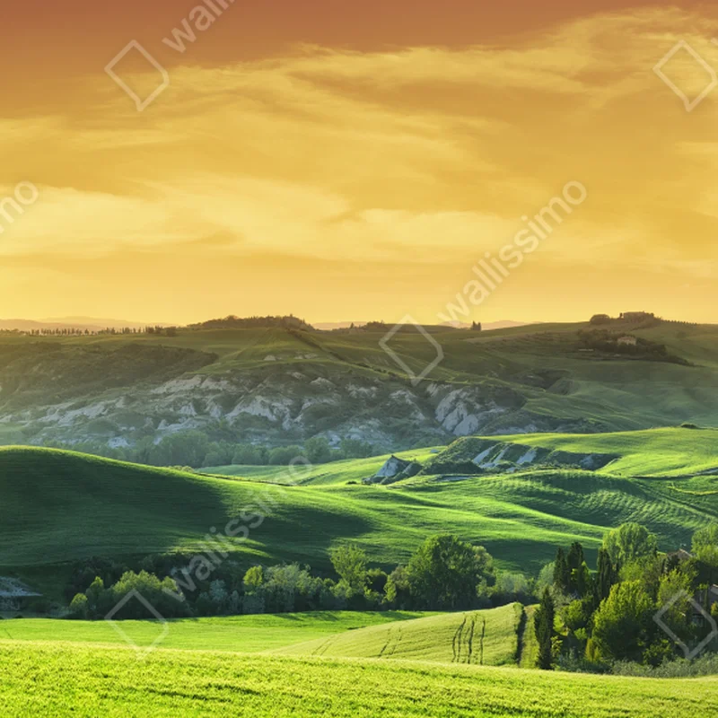 Tischaufkleber und Schreibtischaufkleber Toskana hügel im sonnenuntergang Tischaufkleber und Schreibtischaufkleber Toskana hügel im sonnenuntergang