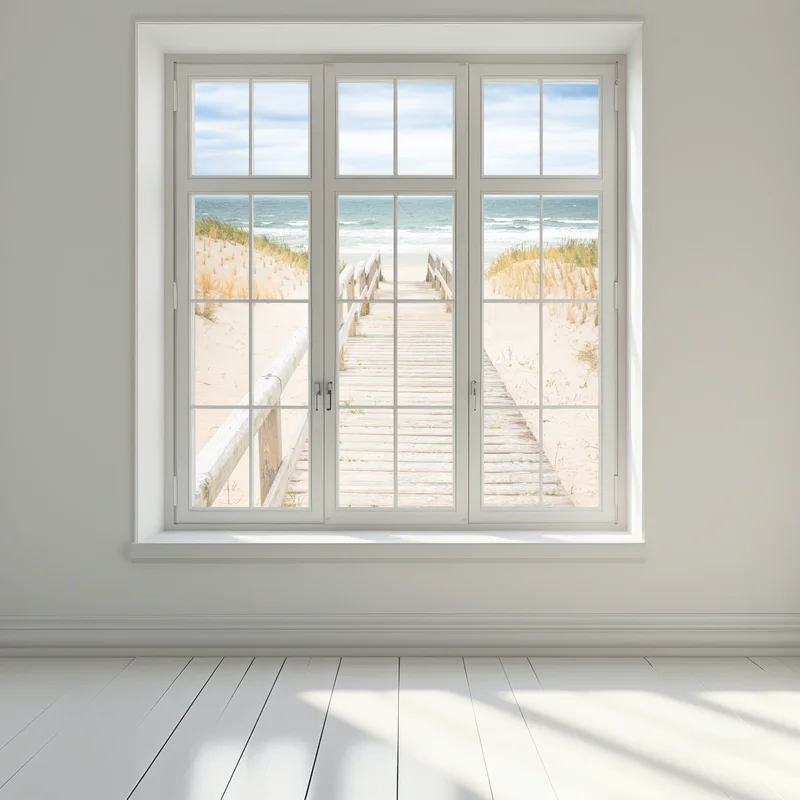 Fensteraufkleber holzsteg zum meer, Sylt