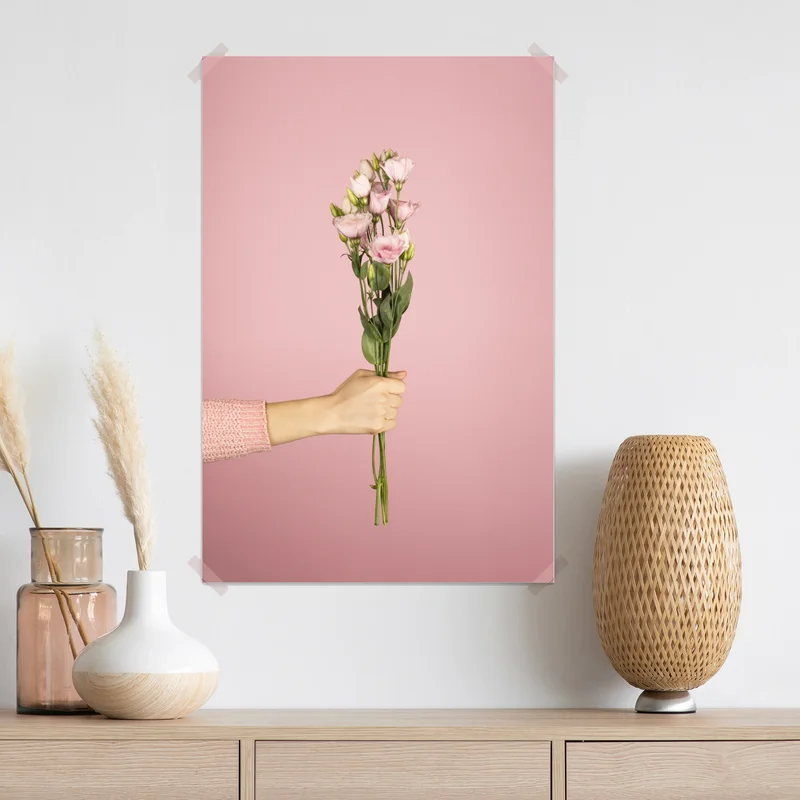 Poster zarter rosa eustoma-strauß Poster zarter rosa eustoma-strauß