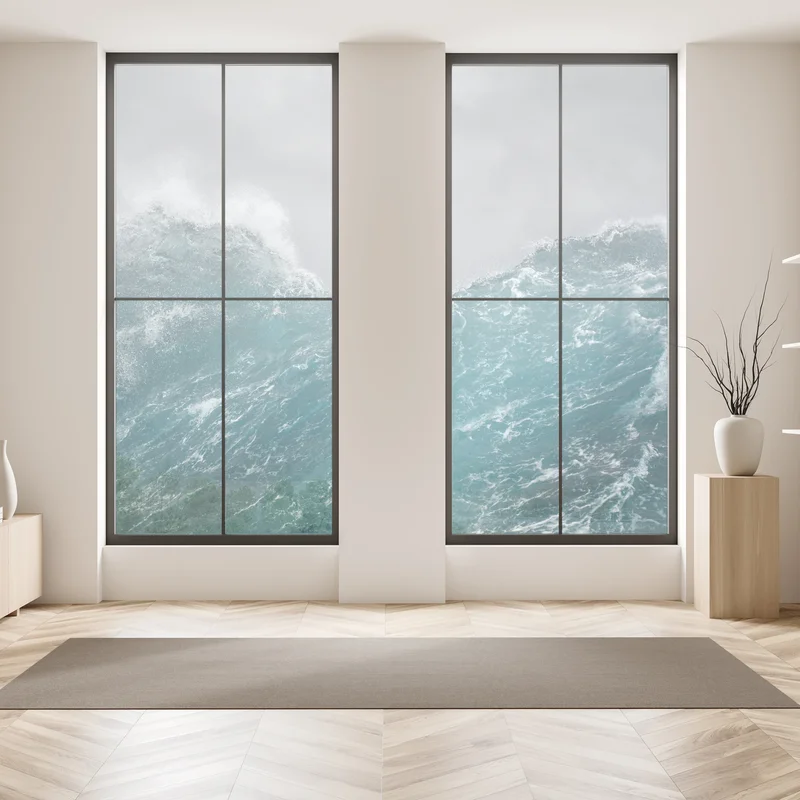 Fensteraufkleber turbulente türkisfarbene ozeanwellen