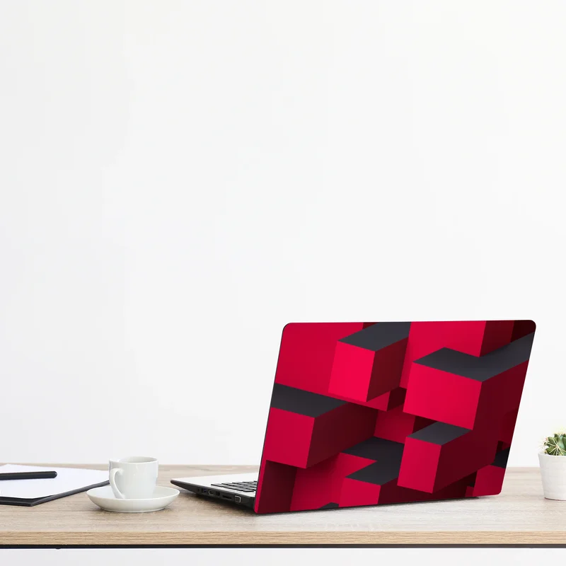 Laptop-Aufkleber kräftige rote geometrische blöcke