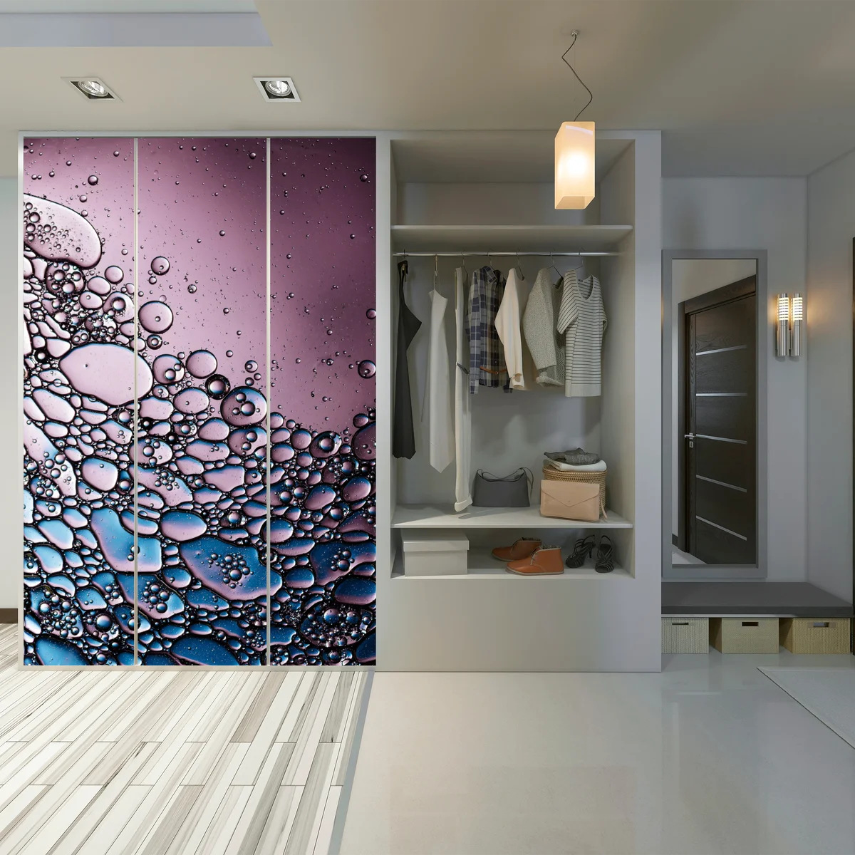 Schrankaufkleber lila abstraktes blasenmuster Schrankaufkleber lila abstraktes blasenmuster